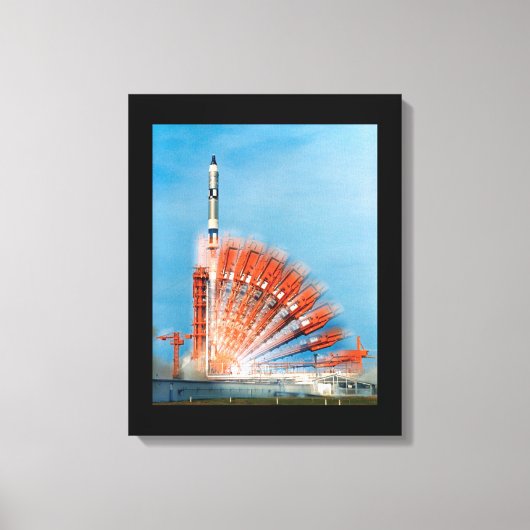 Gemini X Rocket Launch Time Lapse Foto Poste Canvas Afdruk (Voorkant)