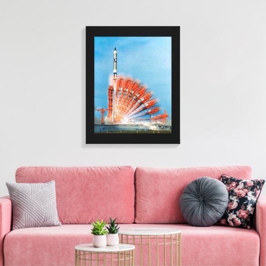 Gemini X Rocket Launch Time Lapse Foto Poste Canvas Afdruk (Insitu (Woonkamer))