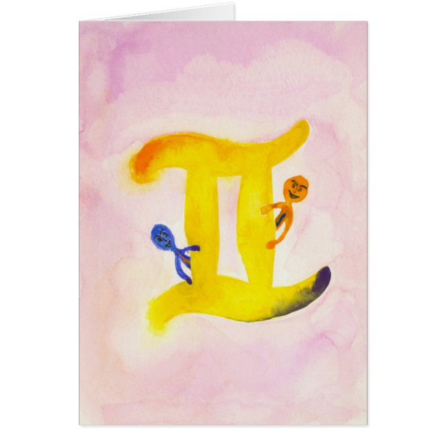 Gemini Yellow Zodiac Symbol Blank (Voorkant)