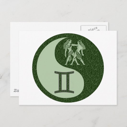 Gemini Yin Yang Briefkaart (Voorkant / Achterkant)