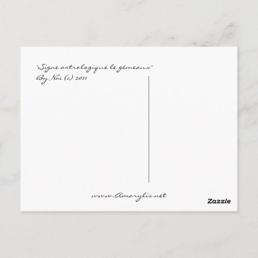 Gemini-zeekuil Briefkaart (Achterkant)