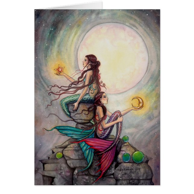 Gemini Zeemeerminnen Fantasie Kunst (Voorkant)