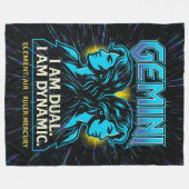 Gemini Zodiac 80's Rock Band Geïnspireerd Astrolog Fleece Deken (Voorkant (Horizontaal))