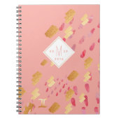 Gemini Zodiac Abstract Roze Roze & Gold Notebook Notitieboek (Voorkant)
