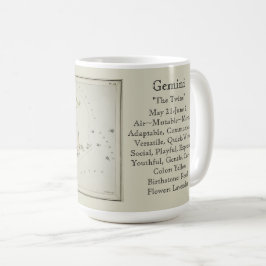 Gemini Zodiac Antiek Astronomische Kaart Koffiemok