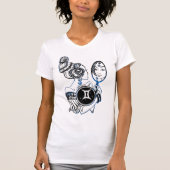 Gemini Zodiac Art Deco Lady T-shirt (Voorkant)