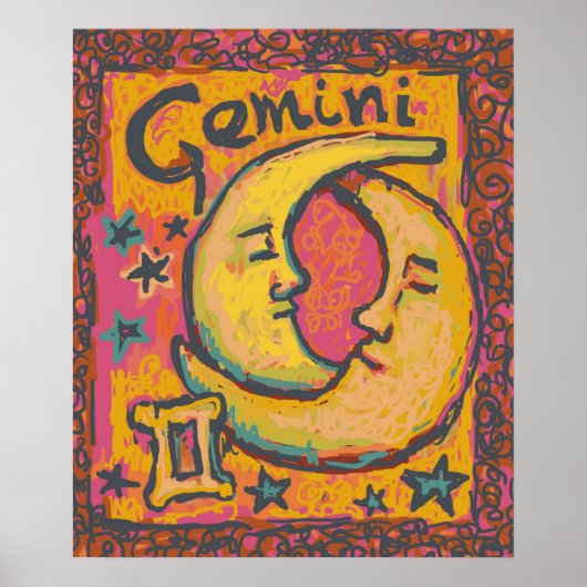 Gemini Zodiac Art Poster (Voorkant)