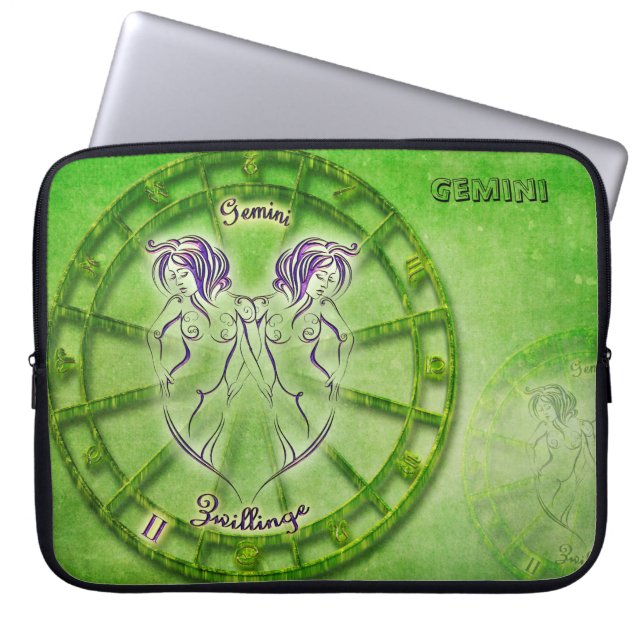 Gemini Zodiac Astrology-ontwerp Laptop Sleeve (Voorkant)