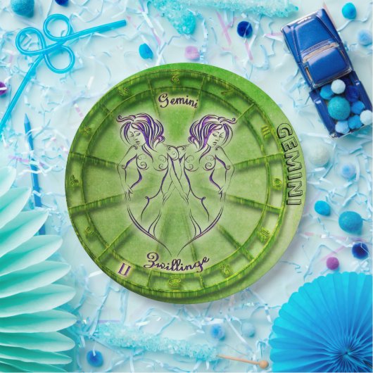 Gemini Zodiac Astrology-ontwerp Papieren Bordje (Feest)