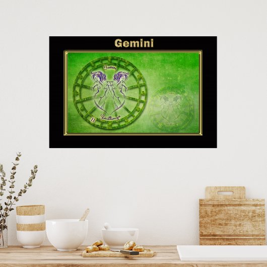 Gemini Zodiac Astrology-ontwerp Poster (Keuken)
