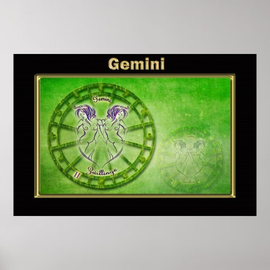 Gemini Zodiac Astrology-ontwerp Poster (Voorkant)
