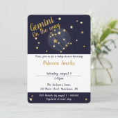 Gemini zodiac Baby shower Uitnodiging (Staand voorkant)