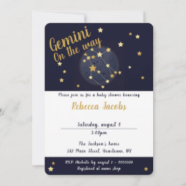Gemini zodiac Baby shower Uitnodiging