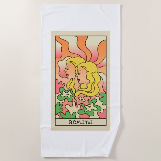Gemini Zodiac Beach Towel Strandlaken (Voorkant)
