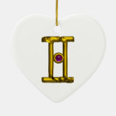 GEMINI ZODIAC BIRTHDAY JEWEL Paarse Alexandriet Keramisch Ornament (Achterkant)