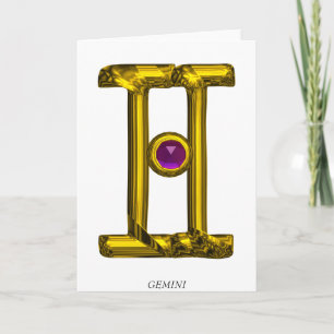 GEMINI Zodiac Birthday Kaart