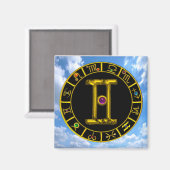 GEMINI / ZODIAC BIRTHDAY SIGNS MAGNEET (Voorkant / Achterkant)