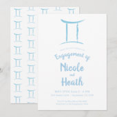 GEMINI Zodiac Blue Astrology May June Verloving Kaart (Voorkant / Achterkant)