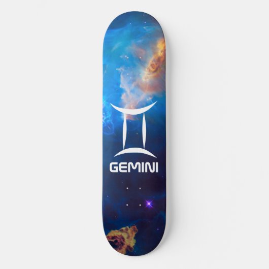 Gemini Zodiac Blue Persoonlijk Skateboard (Voorkant)
