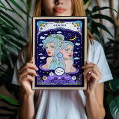 Gemini Zodiac Blue Poster - Veelzijdig en luchtig