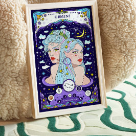 Gemini Zodiac Blue Poster - Veelzijdig en luchtig
