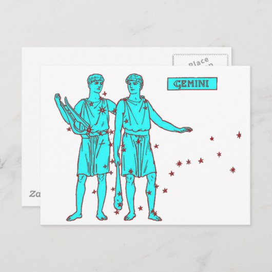 Gemini Zodiac Briefkaart (Voorkant / Achterkant)