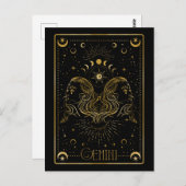 Gemini zodiac briefkaart (Voorkant / Achterkant)