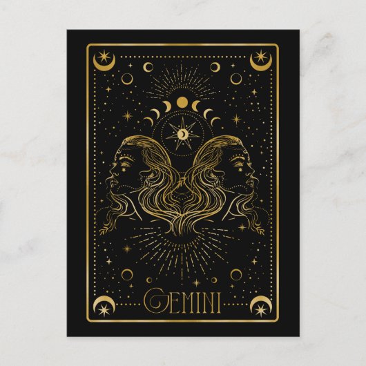 Gemini zodiac briefkaart (Voorkant)