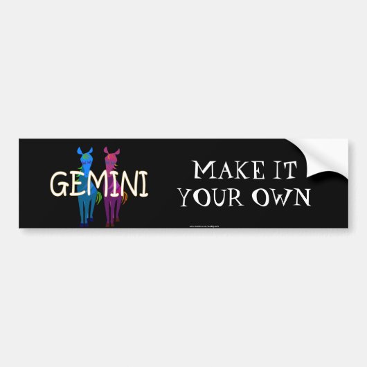 Gemini zodiac bumpersticker (Voorkant)