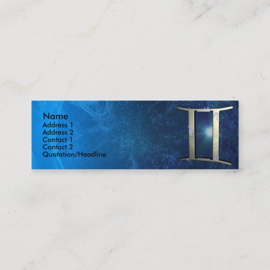 Gemini Zodiac Business Card Template Mini Visitekaartje (Voorkant)
