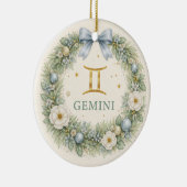 Gemini Zodiac Christmas Ornament – Winter Floral W (Rechts)