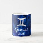 Gemini Zodiac Constellation Blue Galaxy Monogram Koffiemok (Center)