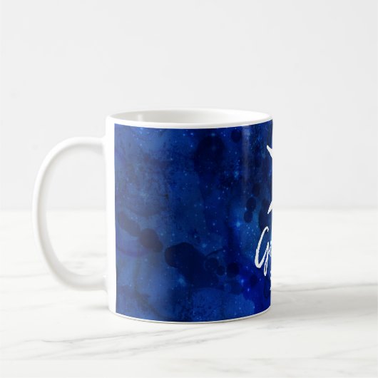 Gemini Zodiac Constellation Blue Galaxy Monogram Koffiemok (Links)