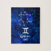 Gemini Zodiac Constellation Blue Galaxy Monogram Legpuzzel (Verticaal)