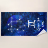Gemini Zodiac Constellation Blue Galaxy Monogram Strandlaken (Voorkant)