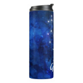 Gemini Zodiac Constellation Blue Galaxy Monogram Thermosbeker (Gedraaid links)