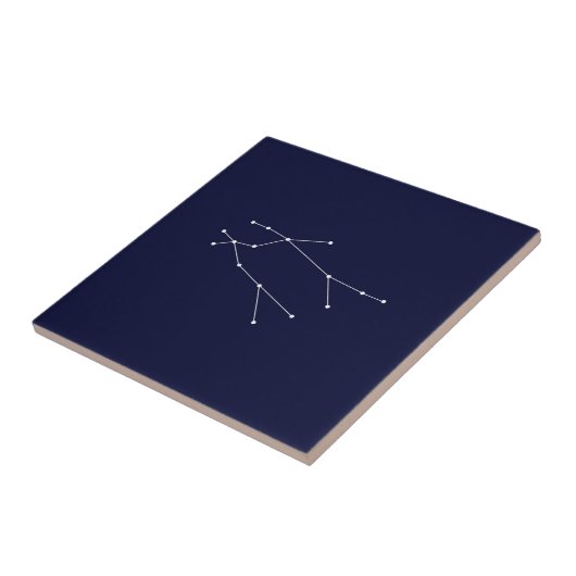 Gemini Zodiac Constellation Dark Blue Tegeltje (Zijkant)