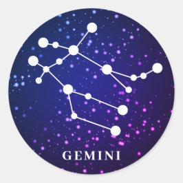 Gemini Zodiac Constellation Design Ronde Sticker