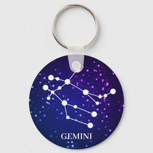 Gemini Zodiac Constellation Design Sleutelhanger (Voorkant)