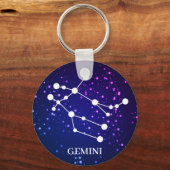 Gemini Zodiac Constellation Design Sleutelhanger (Voorkant)