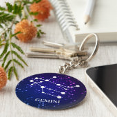Gemini Zodiac Constellation Design Sleutelhanger (Zijkant)