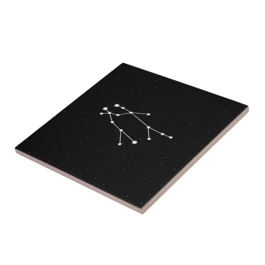 Gemini Zodiac Constellation Modern Black & White Tegeltje (Zijkant)