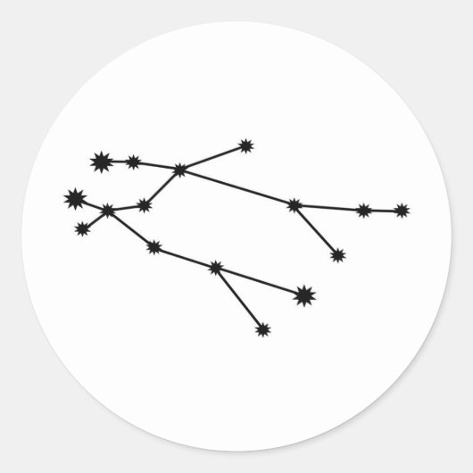Gemini Zodiac Constellation Modern Minimum Ronde Sticker (Voorkant)