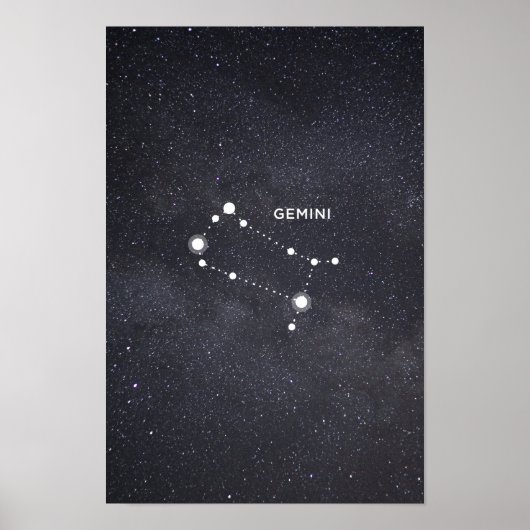 Gemini Zodiac Constellation Poster (Voorkant)