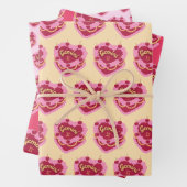 Gemini Zodiac Coquette Hart Verjaardagstaart Inpakpapier Vel (In situ)