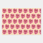 Gemini Zodiac Coquette Hart Verjaardagstaart Inpakpapier Vel (Voorkant)