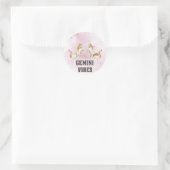 Gemini Zodiac Decal voor Astrologie liefhebbers Ronde Sticker (Tas)