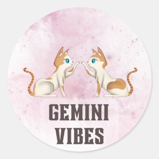 Gemini Zodiac Decal voor Astrologie liefhebbers Ronde Sticker (Voorkant)