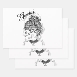 Gemini Zodiac Design Inpakpapier Vel