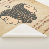 Gemini Zodiac Design w/ Curious Mind Affirmations Sherpa Deken (3/4)